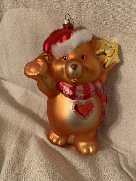 Care Bears Santa Tenderheart Blown Glass Ornament 2003 American Greetings 6”