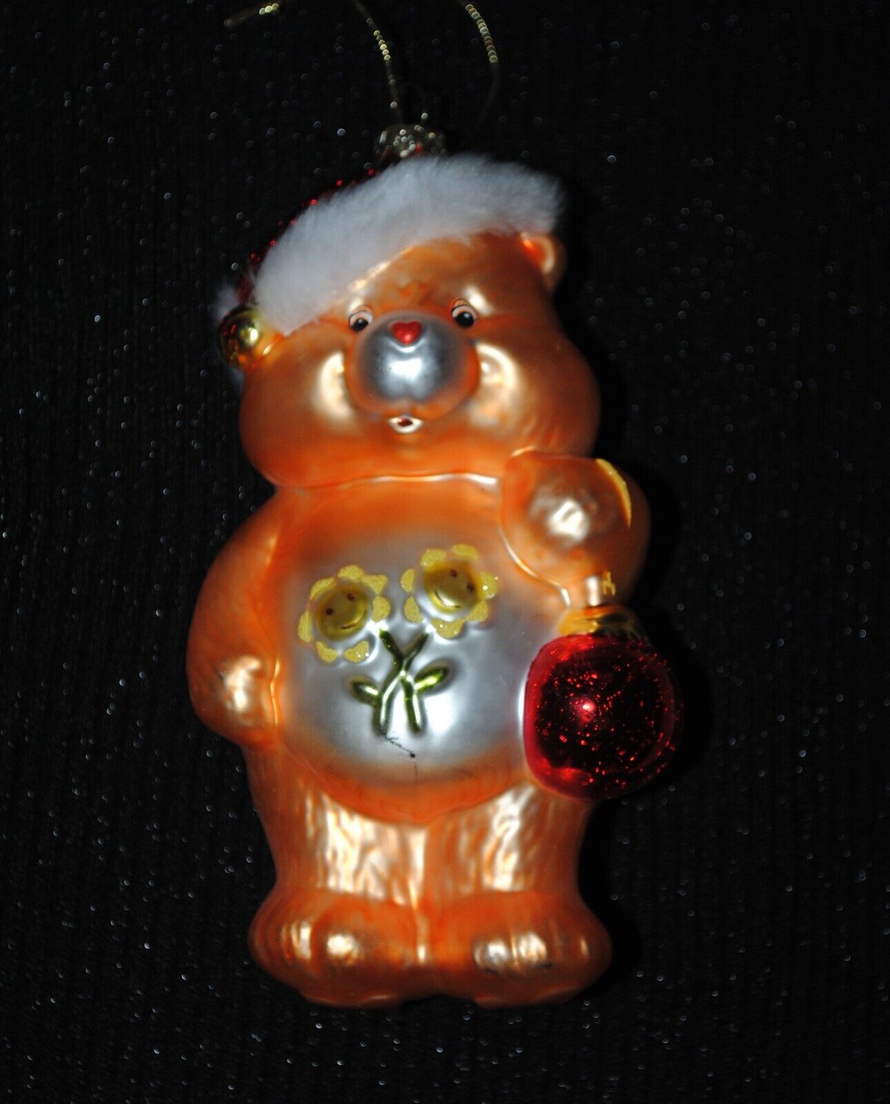 2003 Care Bears Santa FRIEND Bear Glass Blown Ornament American Greetings