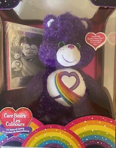RARE !Limited edition RAINBOW HEART / Purple/ Care Bear 35th Anniversary Bear.