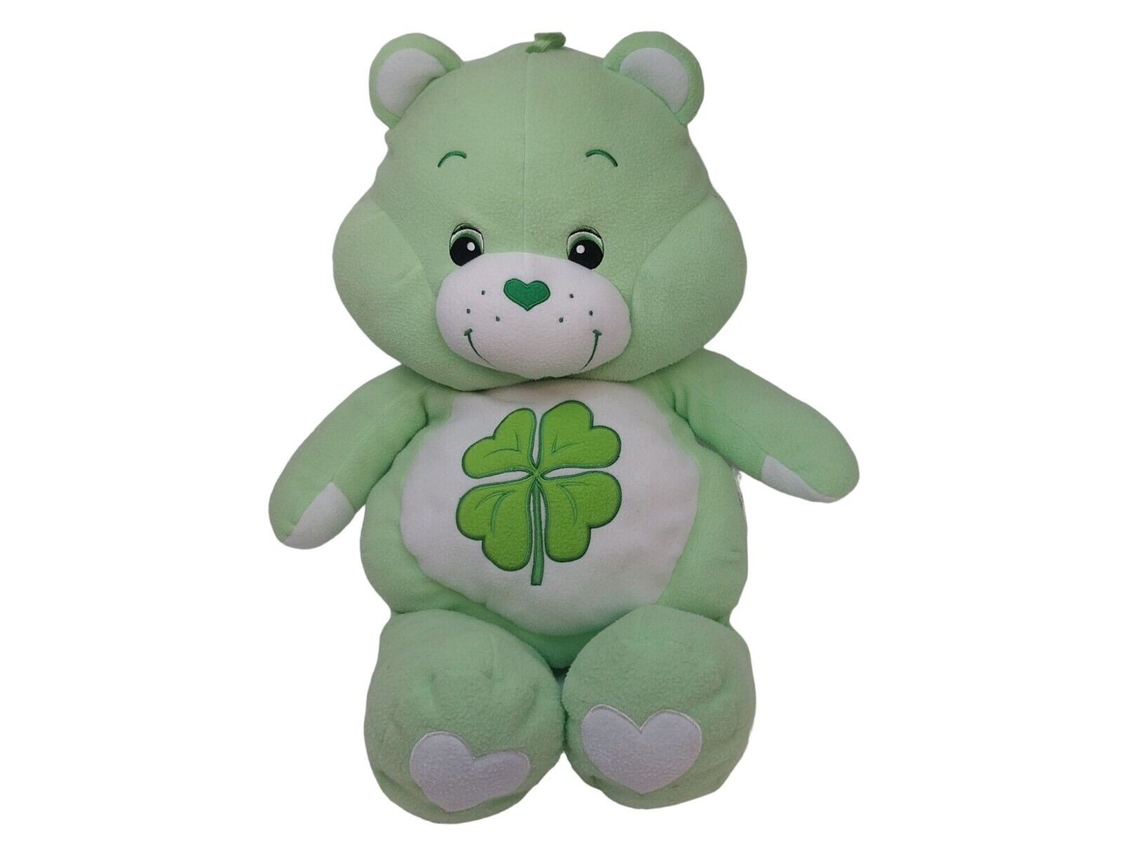 Vintage Jumbo Care Bears Good Luck Bear Cuddle Pillow Plush Clover w/Tag 2002