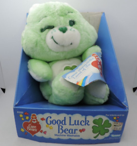 1984 Kenner Care Bear 13” Good Luck Bear Stuffed Hang Tag NIB Read