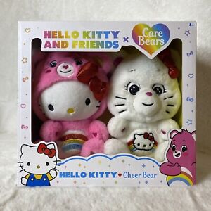 Sanrio Hello Kitty and Friends x Care Bears Cheer Bear Plush Box Set Of 2 NEW