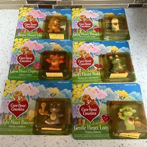 Vintage Care Bear Cousins Lot 2” PVC Lot Of 6 New In Package 1980’s
