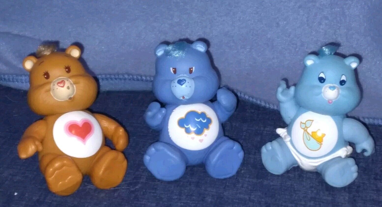 Vintage Grumpy Tenderheart & Baby Tugs Care Bears Poseable 1983 1984 Hair Figure