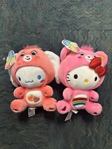 Hello Kitty and Friends x Care Bears Plush- Hello Kitty And Cinnamoroll