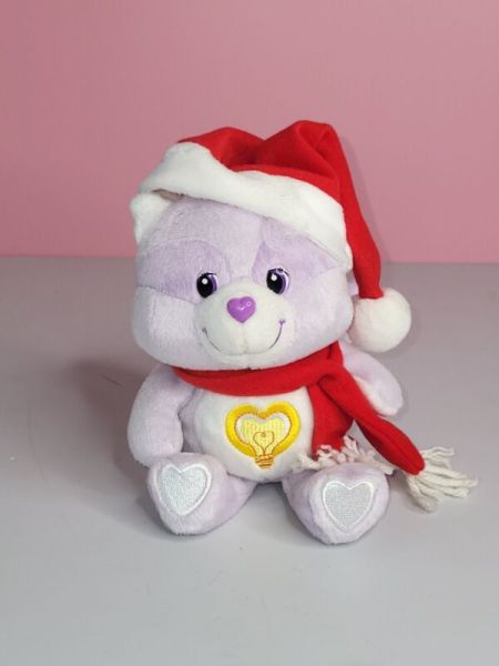 2003 Care Bears Cousins Bright Heart Raccoon 8" Christmas Hat Carlton cards Rare