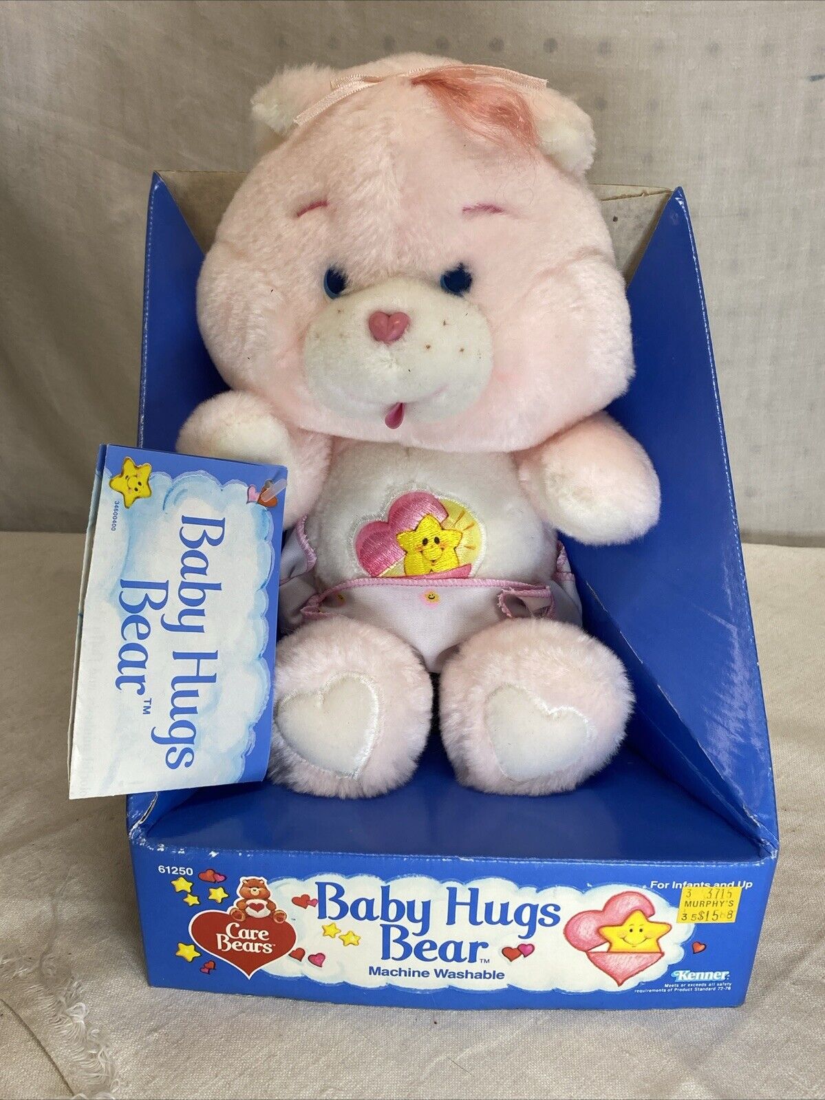 Original CARE BEARS BABY HUGS Pink BEAR In BOX KENNER 1980's Diaper
