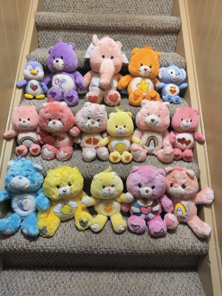 16 - Care Bears Plush Lot 1980's to current 7" to 15" tall