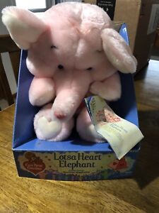 Vintage Kenner Care Bear Cousins 1985 Lotsa Heart Elephant Plush - Boxed