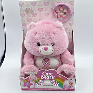 MIB Care Bears PINK POWER BEAR 13" Limited Edition Breast Cancer w/Bracelet RARE