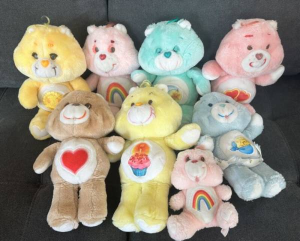 Lot of 8 Vintage 1983 Care Bears Plush