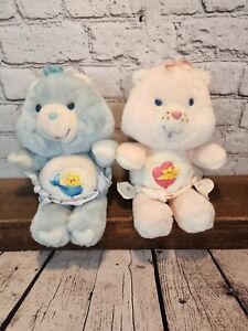Baby Hugs Tugs Care Bears Plush Stuffed Animal Doll Kenner with Diapers Vtg 1983