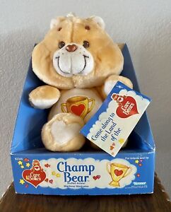 Kenner Care Bears Plush Champ Bear 13” Vintage 1984 New in Box w/ Attached Tag
