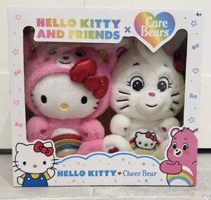 Hello Kitty and Friends x Care Bears Cheer Bear Sealed Box Set 2 Plush *IN HAND*