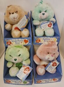 Vintage (4) Kenner Care Bears New In Box W/ Hang Tags Plush, Good Luck, Bedtime
