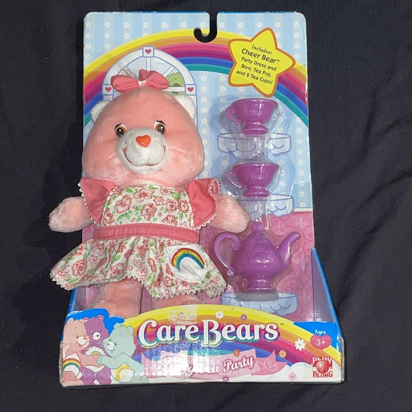 CARE BEARS CHEER BEAR FANCY TEA PARTY 2005 - CIB - Rare Care Bear Tea Set