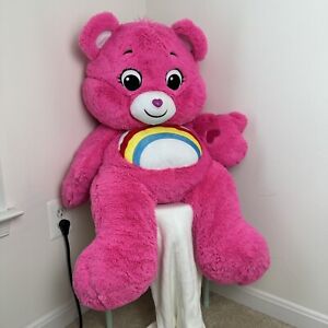 Jumbo XL Care Bear Plush Cheer Bear  36” Pink w/Rainbow Basic Fun Stuffed Animal
