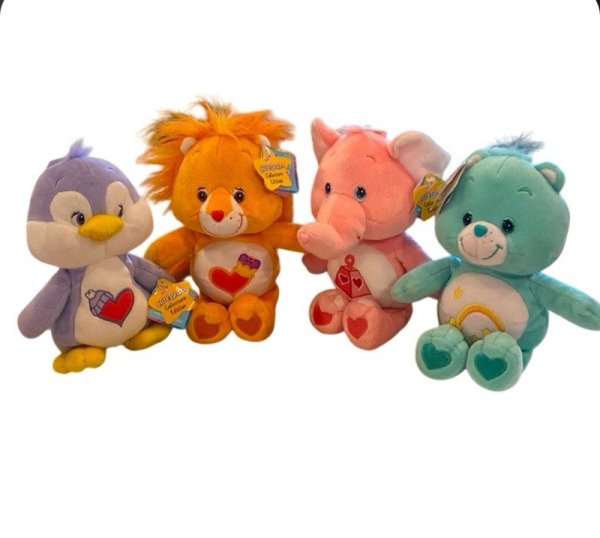 Care Bear Cousins Vintage 2003 10" Plush Lot Brave Cozy Lotsa & Wish Bear NWT