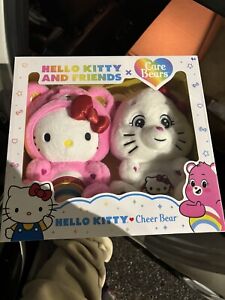 Hello Kitty and Friends x Care Bears Cheer Bear Plush Set Duo Brand New ???