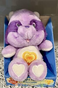 Vintage 1984 Care Bear Cousins Bright Heart Raccoon With Box