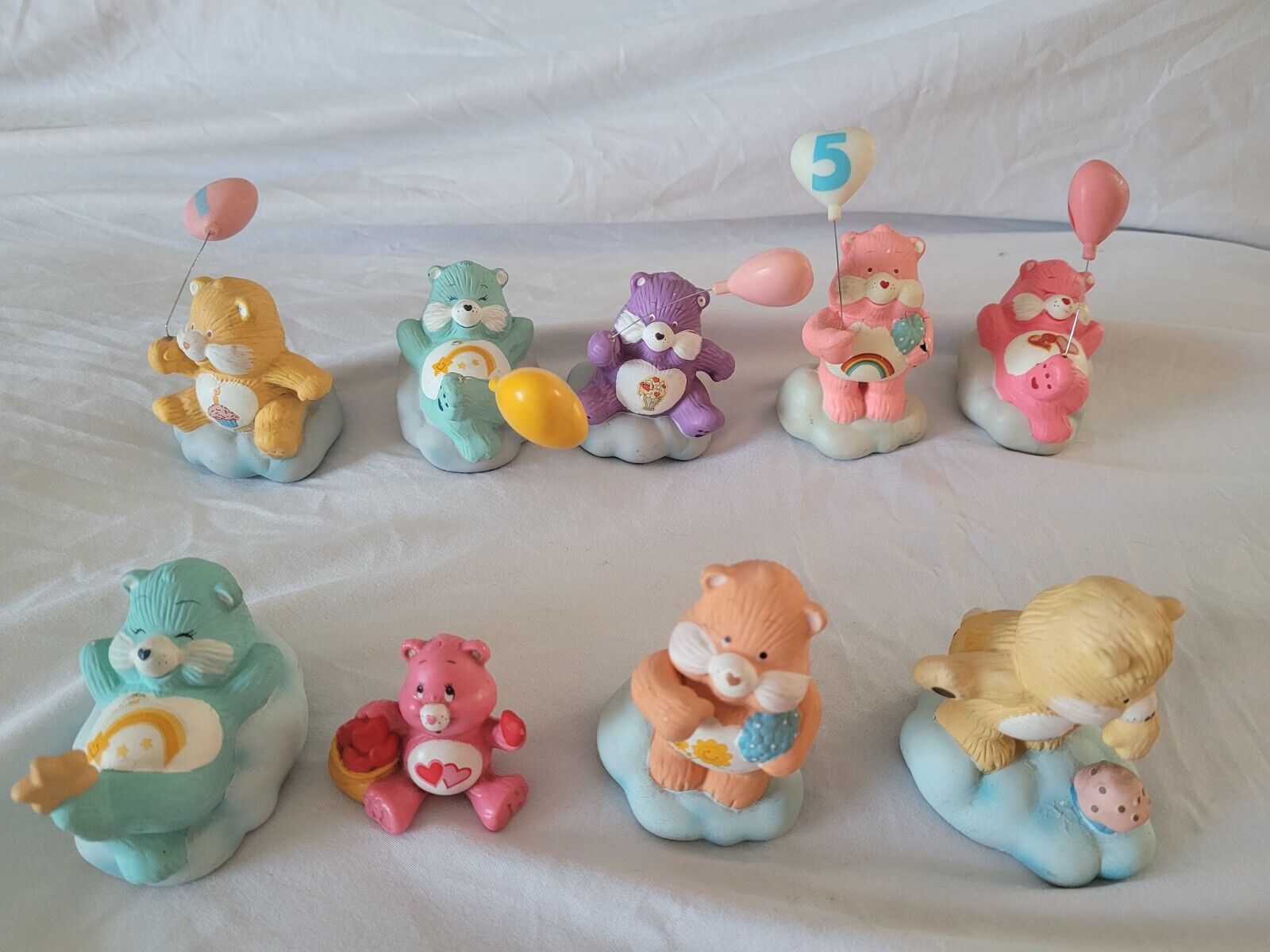 Vintage American Greetings Designer Collections Care Bear Lot of 9 Figurines