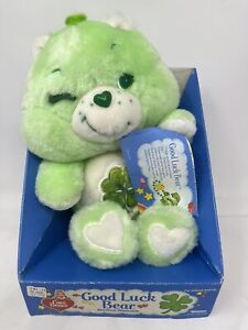 Vintage 80s Care Bears Good Luck Bear Plush By Kenner New In Box