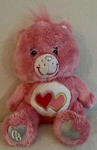 2008 Rare/Hard To Find Care Bear LOVE A LOT With Silver Heart Paws & CB on One