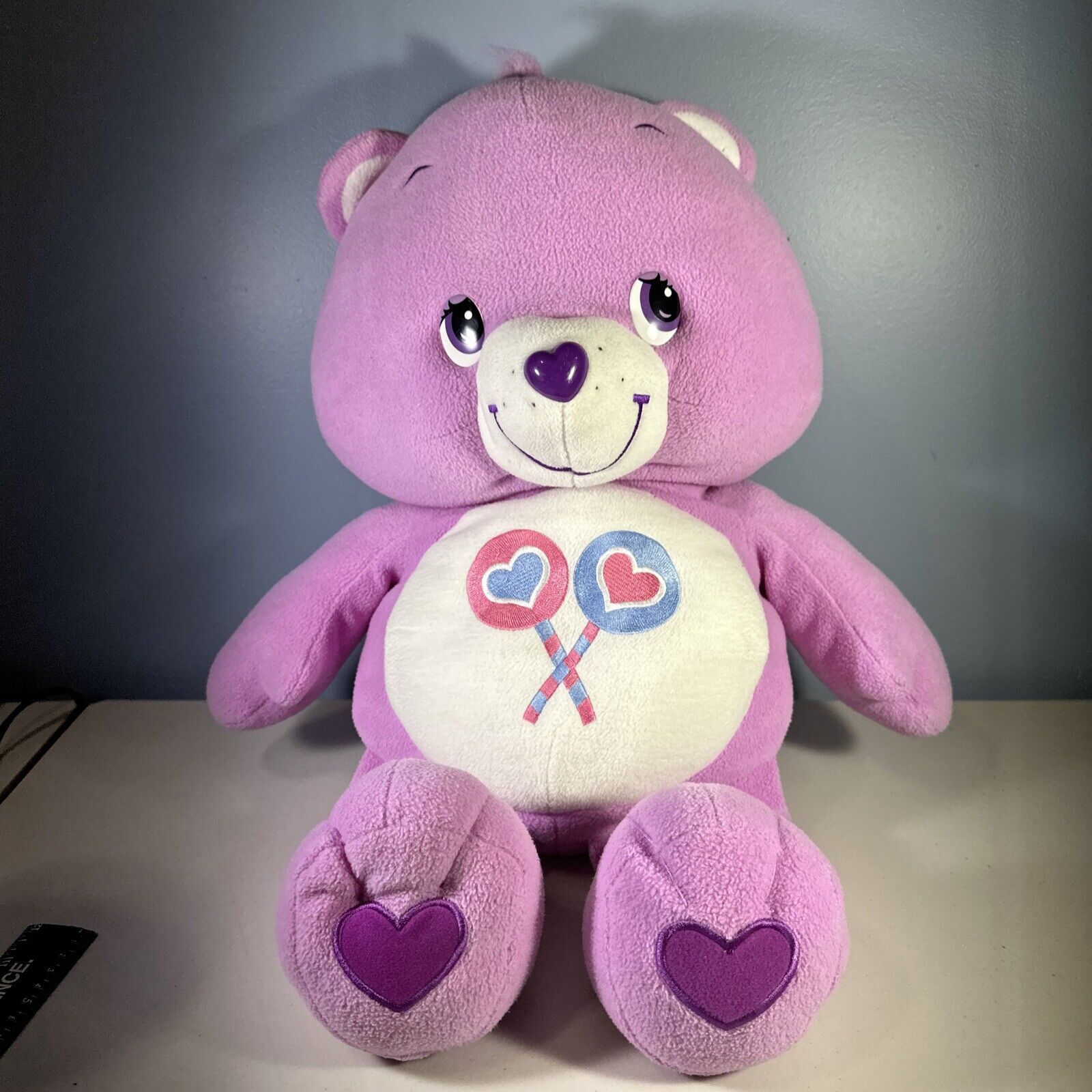 VINTAGE 2002 JUMBO SHARE BEAR CARE BEAR 24" LARGE STUFFED PLUSH ANIMAL WITH TAG