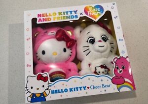 Care Bears Hello Kitty and Cheer Bear Plush 2pk x HELLO KITTY - IN HAND