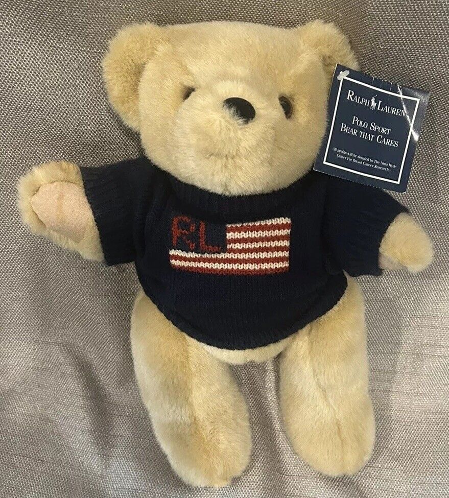 Vintage Ralph Lauren Polo Sport Bear That Cares Plush Collectible
