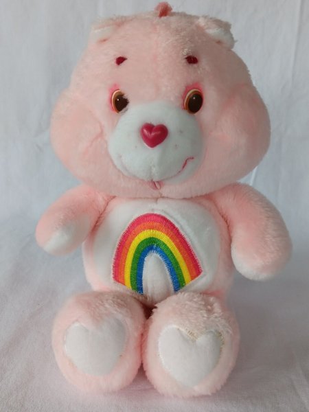 13" Plush Vintage Kenner 1983 Care Bears Cheer Bear Rainbow Pink