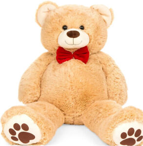 38 in Giant Soft Plush Teddy Bear Stuffed Animal Toy w/Bow Tie and Footprints