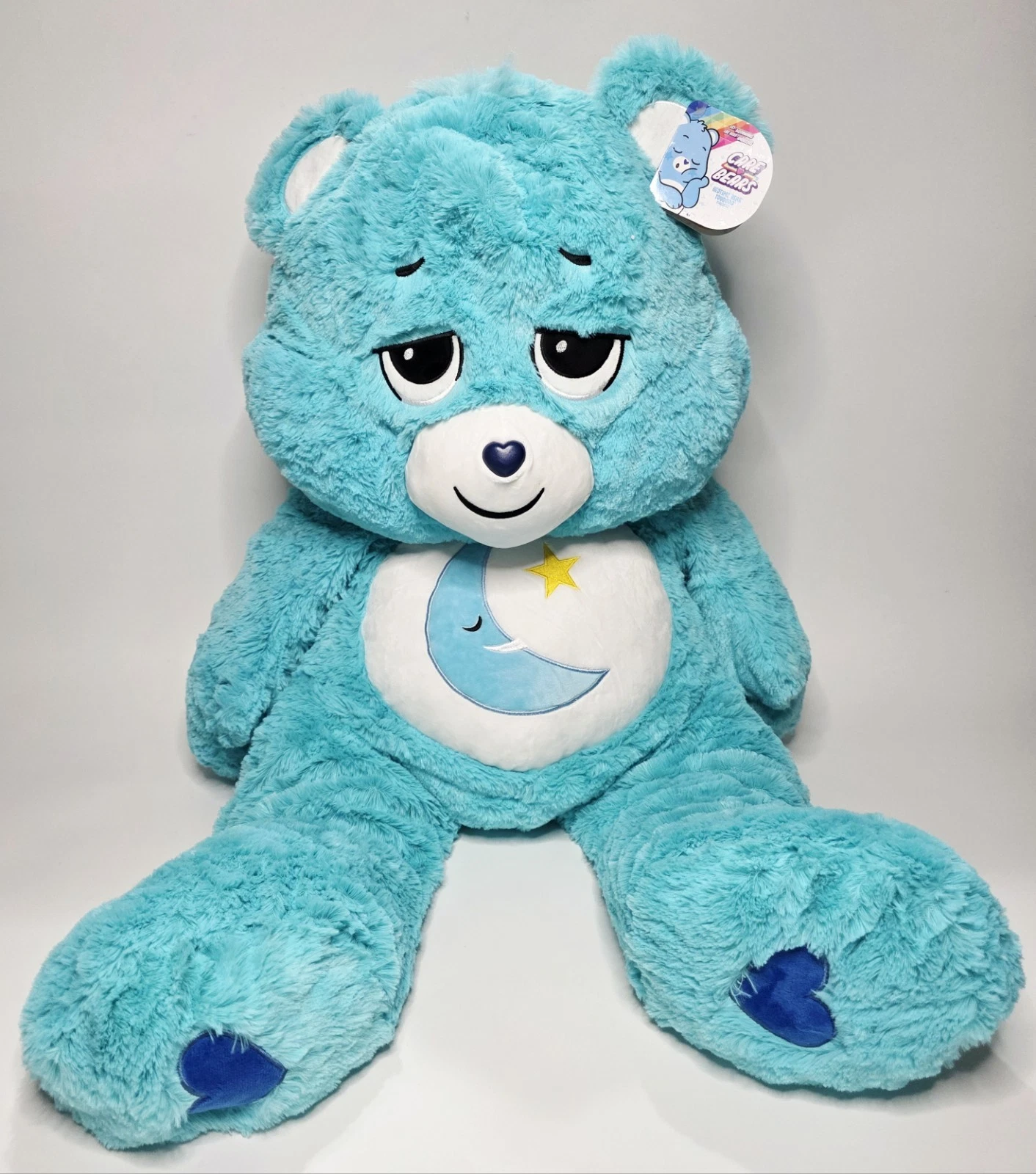 Care Bear Plush XL 36" Blue Bed Time Bear Basic Fun Cloudco Stuffed Animal NWT