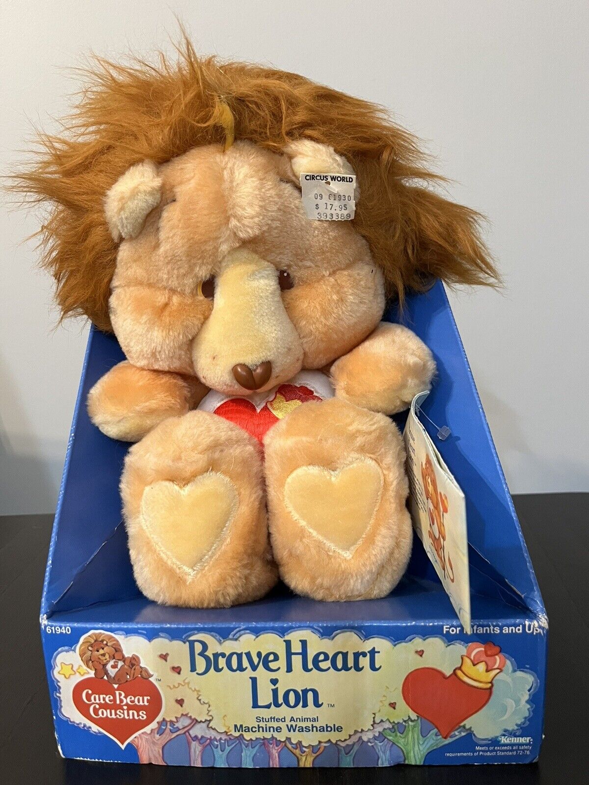 Vintage 1984 Kenner Care Bear Cousins Brave Heart Lion Plush Stuffed Animal Box