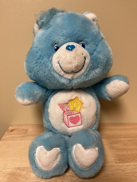 Care Bears Blue Surprise Bear 2003/4 8" Carleton Cards Bean Plush