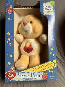 NOS Vintage Kenner 1985 Care Bears Talking Secret Bear Plush 13” Working, NICE!!