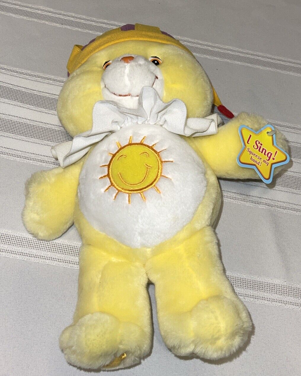 Care Bears 14” King Funshine Bear Singing Plush 2004 Special Edition Works NEW