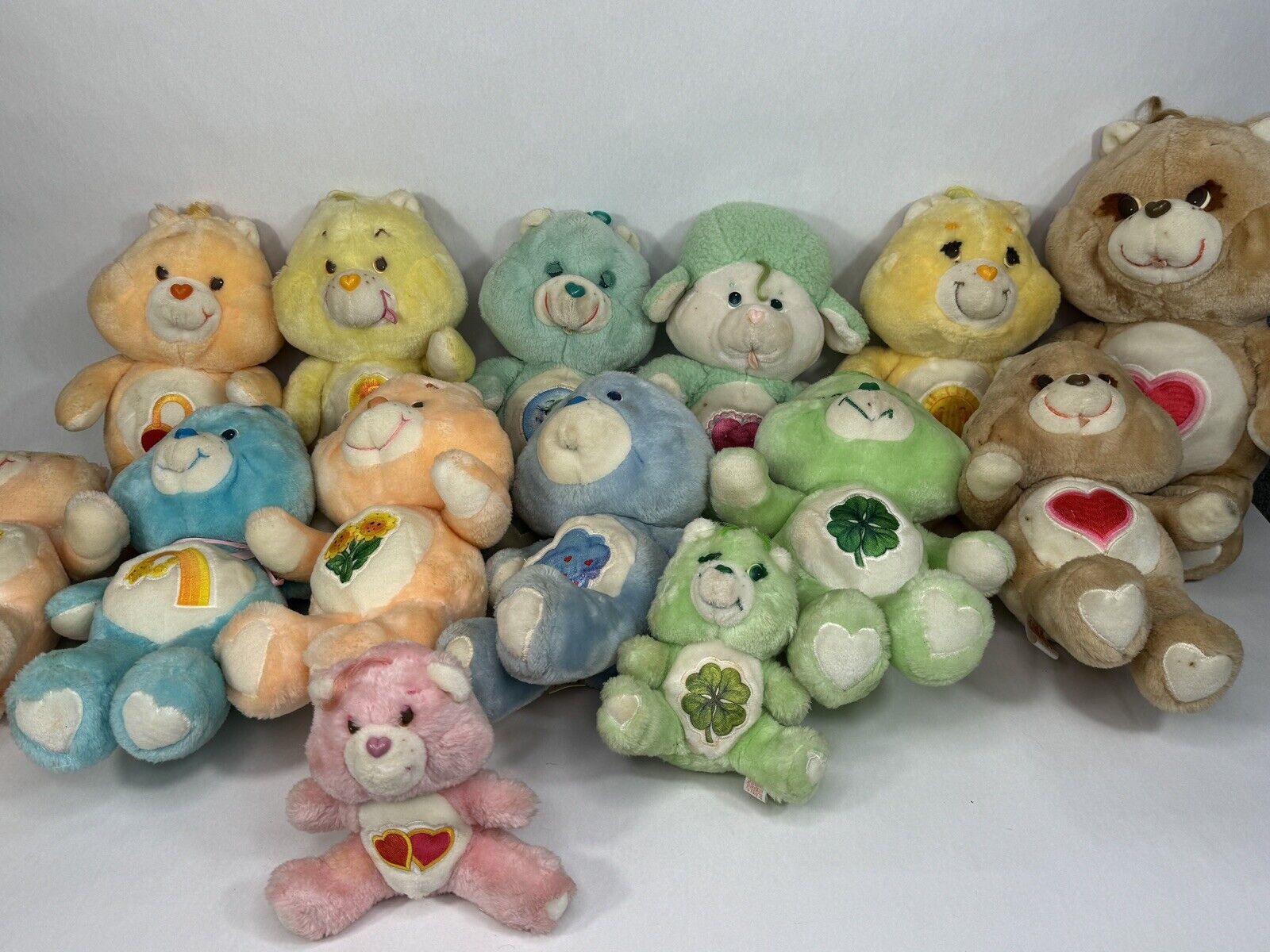 Vintage 1980s Care Bears LOT of 15 Kenner Plush Stuffed Animals Plushies