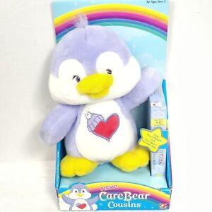 NEW 2004 Play Along CARE BEARS COUSINS COZY HEART PENGUIN w/ VHS Plush Toy