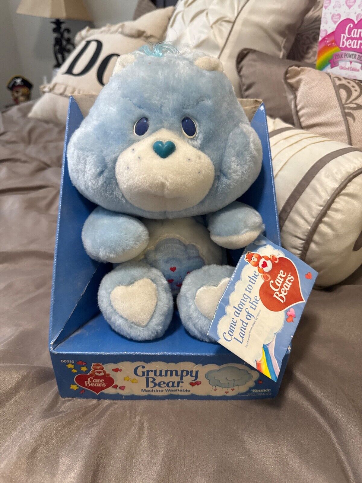 Vintage Kenner 1983 80s Care Bear Grumpy Bear 13" Plush Blue Stuffed Toy Kenner