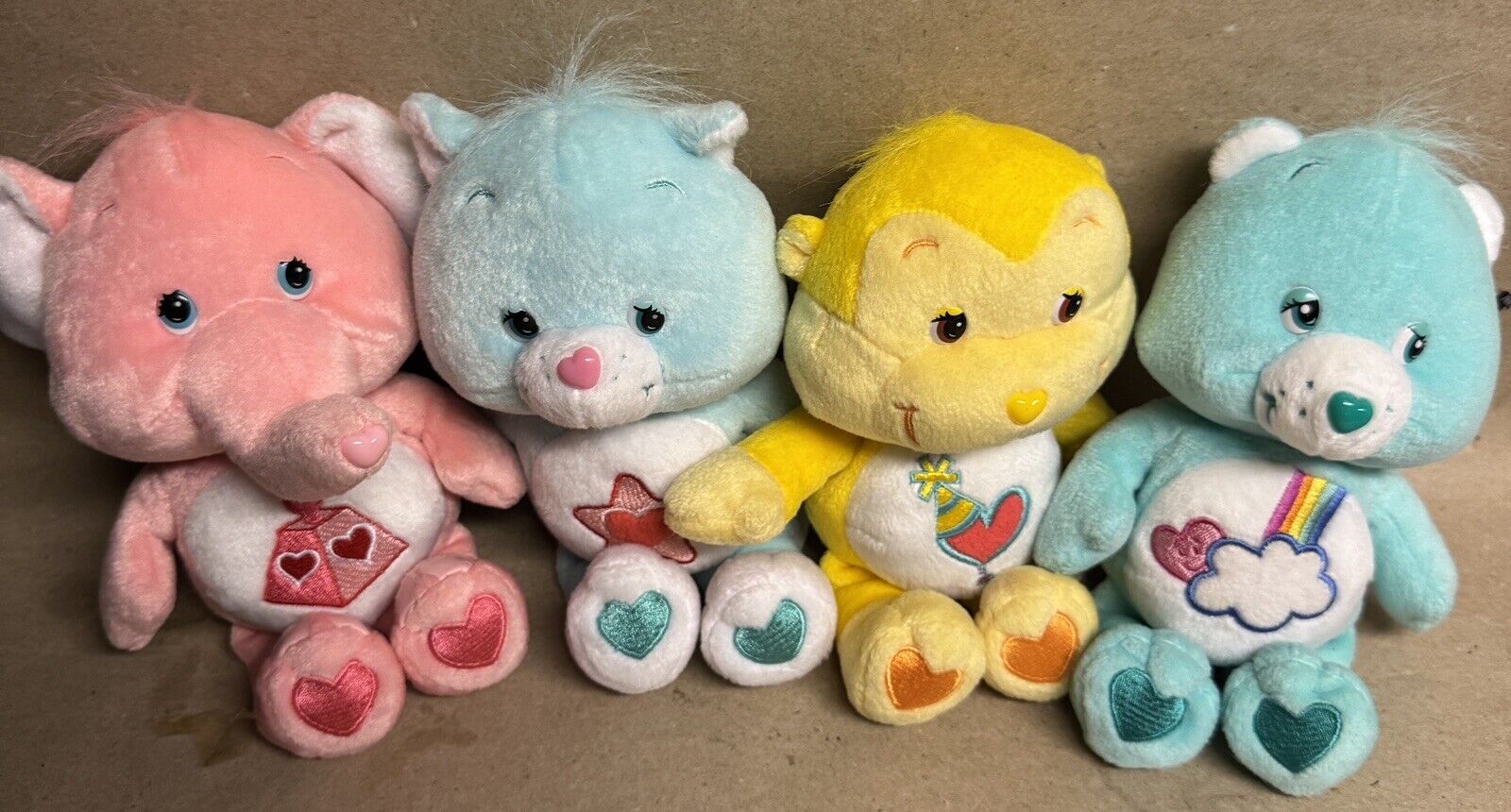 Carebear Cousins Lot 2003-2004 Plush Lot Of 4 Elephant Monkey Cat!