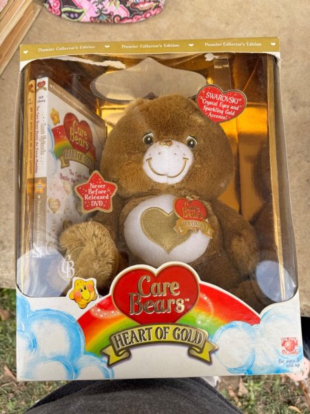 2008 Care Bears Heart of Gold Swarovski Crystal Eyes Gold Edition