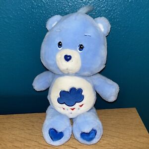 CARE BEARS 2002 Blue GRUMPY BEAR 13” PLUSH VINTAGE RAIN CLOUD VARIATION HEARTS
