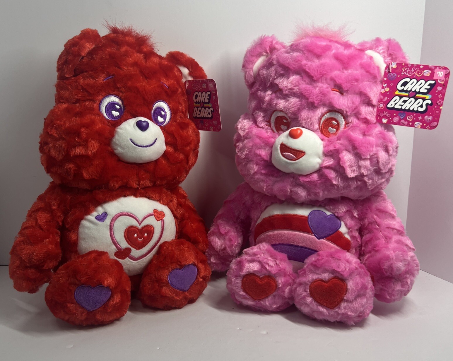 NWT Care Bear Cheer and All My Heart Bear Valentine's Day 4 Bears 16" (2 Pairs)