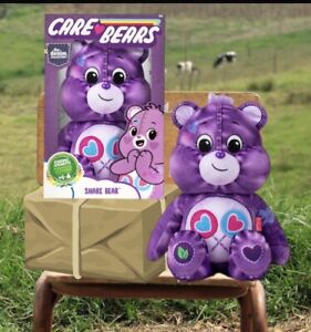 NEW Care Bears 14" Share Bear Plush New Denim Design .Message To Add Name Free.