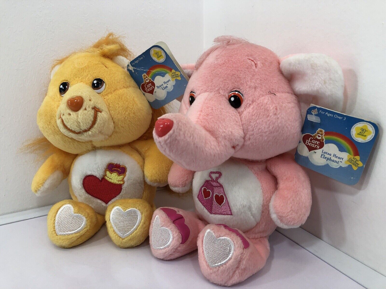 Care Bear Cousins 20th Anniversay Collectors Edition LOT OF 2 w/ Tags 2002 8""