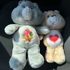 Kenner Care Bears 1983 Grams Bear Grandma Gray Plush Rose 15” Tender-heart 13”