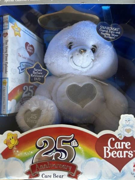 25th Anniversary Care Bear with Swarovski Crystal Eyes w/ DVD - 2007- New in Box