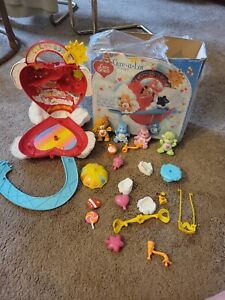 Vintage Care Bear Care-A-Lot Playset Rainbow Roller with Figures Some Rare
