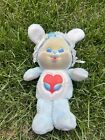 Vintage Care Bear Cousin Cubs 1986 Swift Heart Rabbit Plush, 13", Kenner, Blue